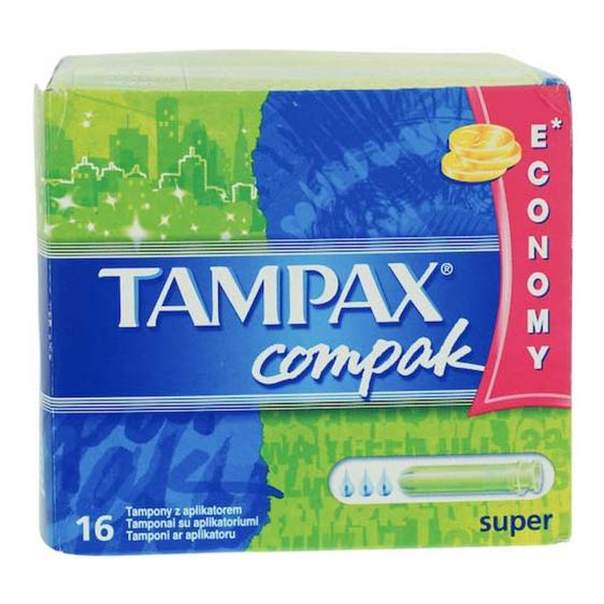 Tampax Super Compak Tampony z Aplikatorem 16szt.