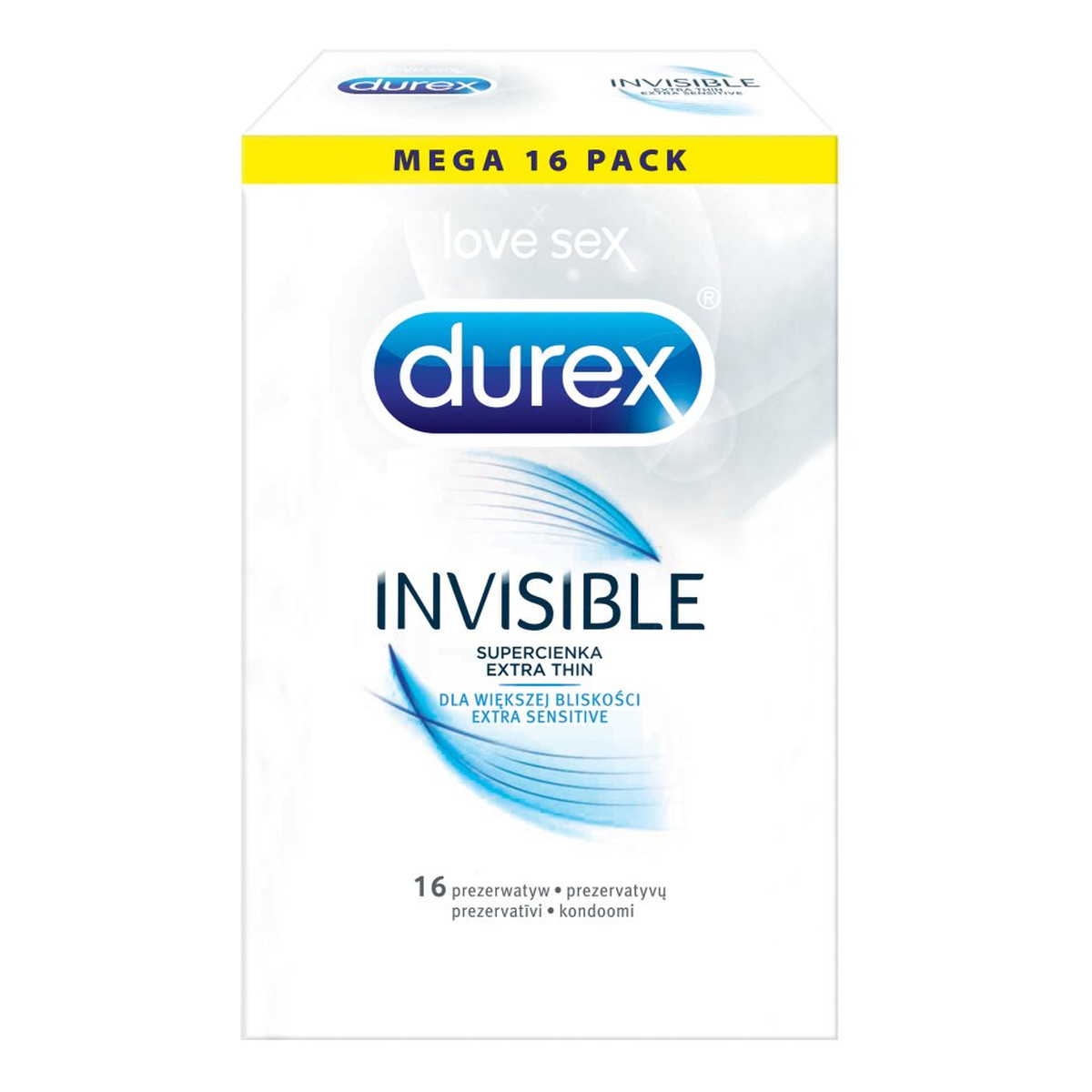 Durex Invisible Extra Thin super cienkie prezerwatywy 16szt