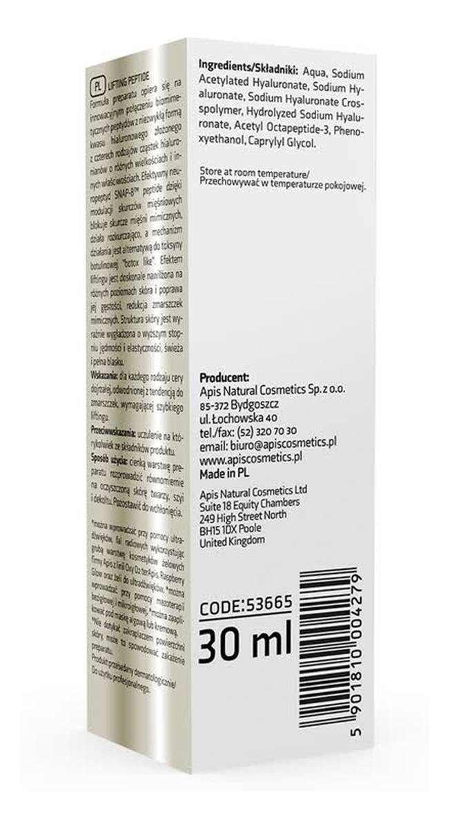 Rewolucja w nawilżaniu serum do twarzy hyaluron 4d z snap-8 peptide