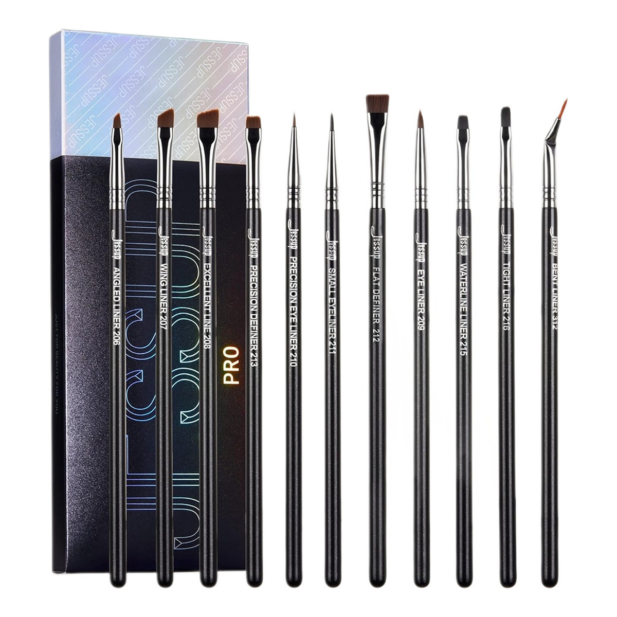 JESSUP Pro Makeup Eyeliner Brush Zestaw pędzli do makijażu oczu t324 11szt.