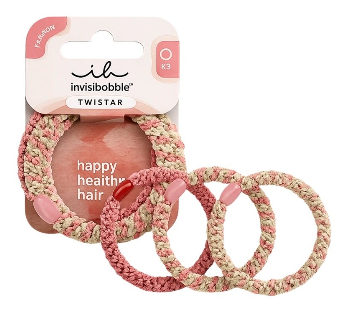 Fashion gumki do włosów plecione Blush Braids 3szt.