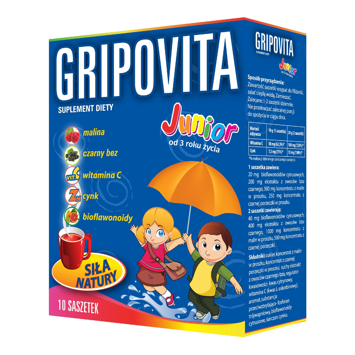 Gripovita Junior Suplement diety dla dzieci 1op.-10 saszetek