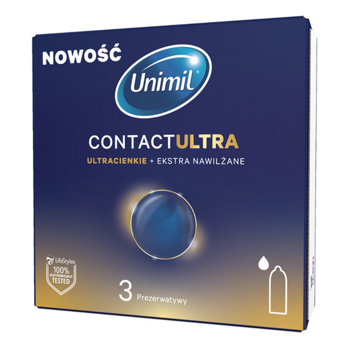 Unimil Contact Ultra Ultracienkie nawilżane prezerwatywy 3szt