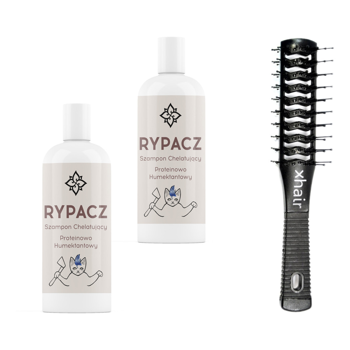 Sahara Rypacz - szampon chelatujący proteinowo-humektantowy 2x250ml + Xhair Szczotka dwustronna