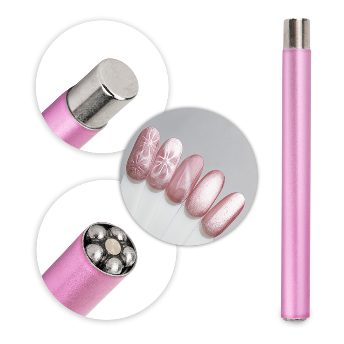 Allelac Magnetyzer 2w1 Walec Do kociego Oka Różowy
