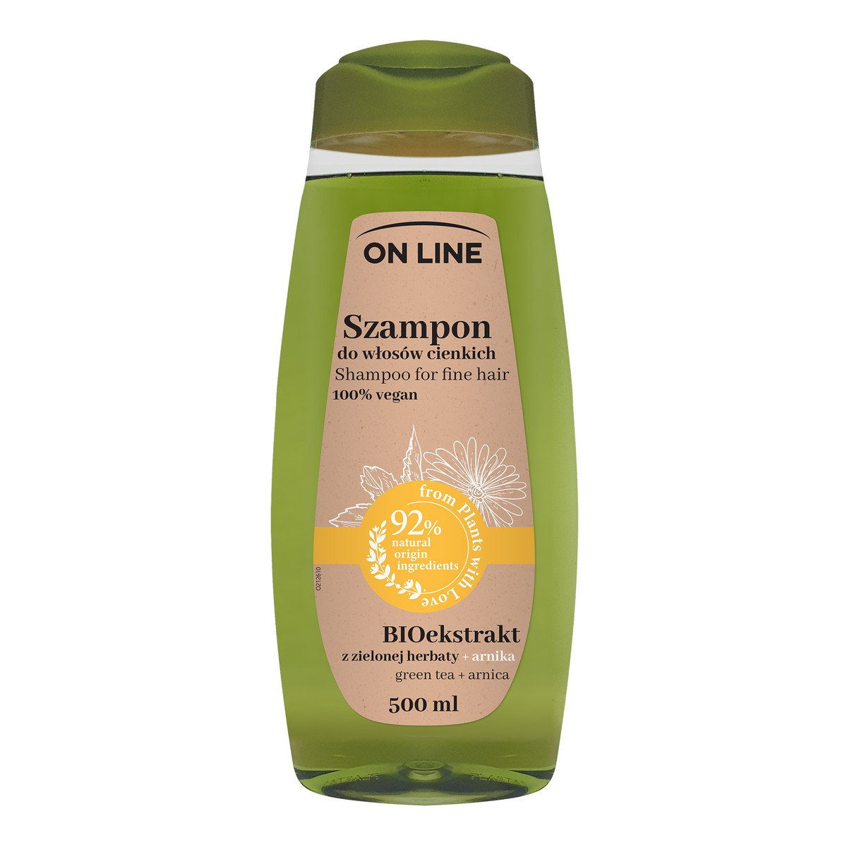 On Line From Plants With Love Szampon do włosów BIO ekstrakt z Zielonej Herbaty i Arnika 500ml