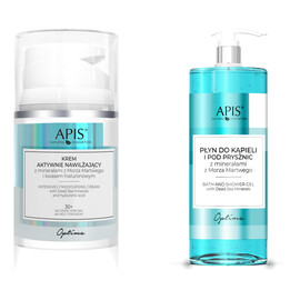 Krem Aktywnie Nawilżający Kwas Hialuronowy 50ml + Płyn Do Kąpieli i Pod Prysznic 1L