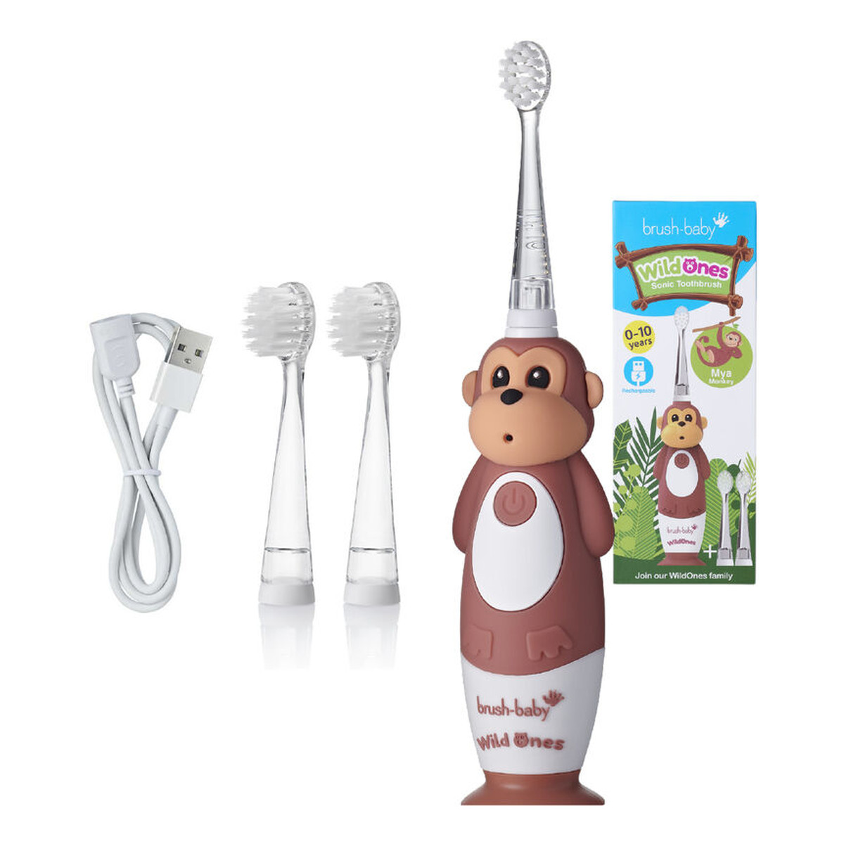 Brush-Baby Wildones szczoteczka soniczna dla dzieci 0-10l monkey