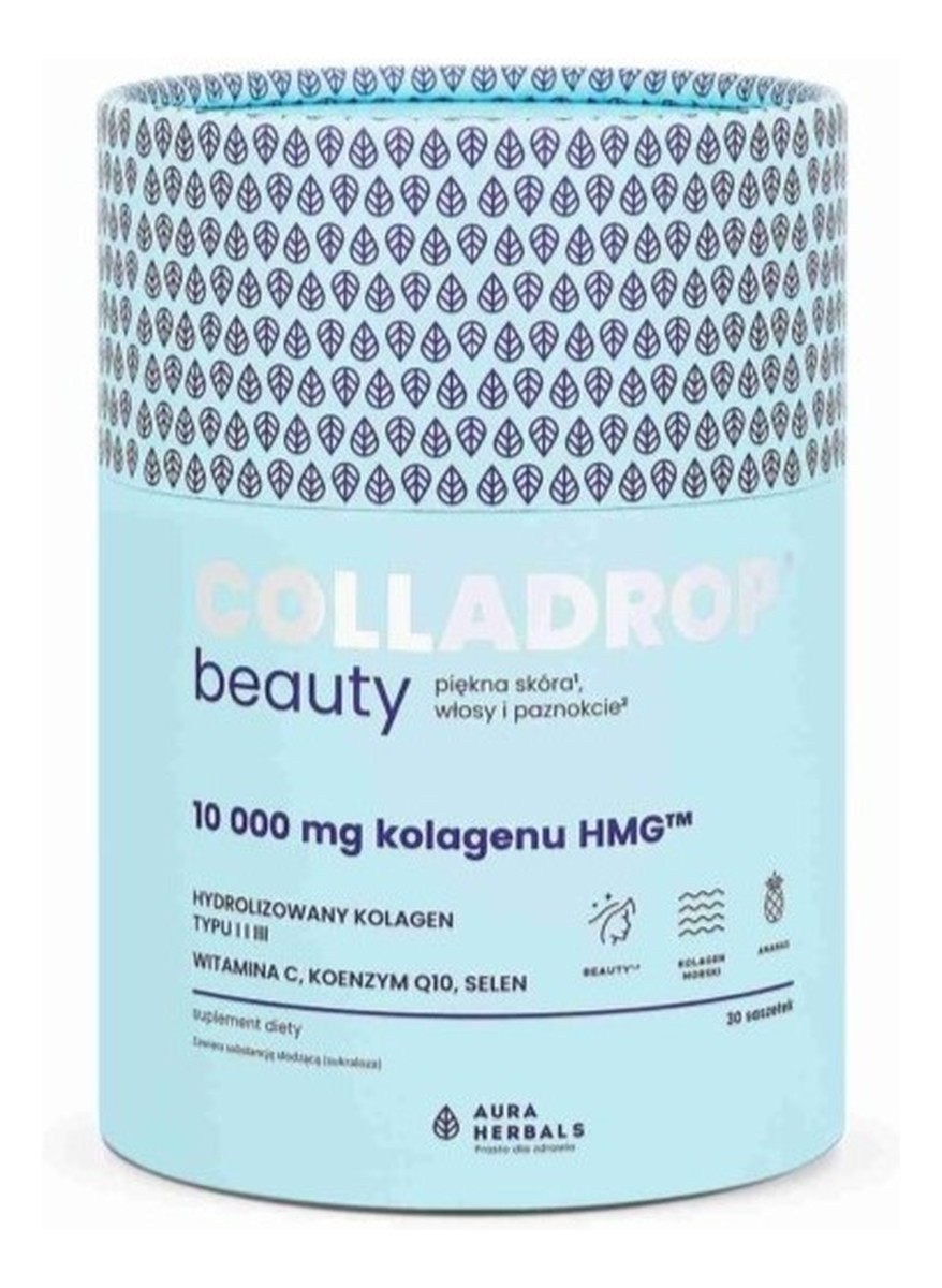 Colladrop beauty kolagen hmg™ 10000 mg piękna skóra włosy i paznokcie 30 saszetek