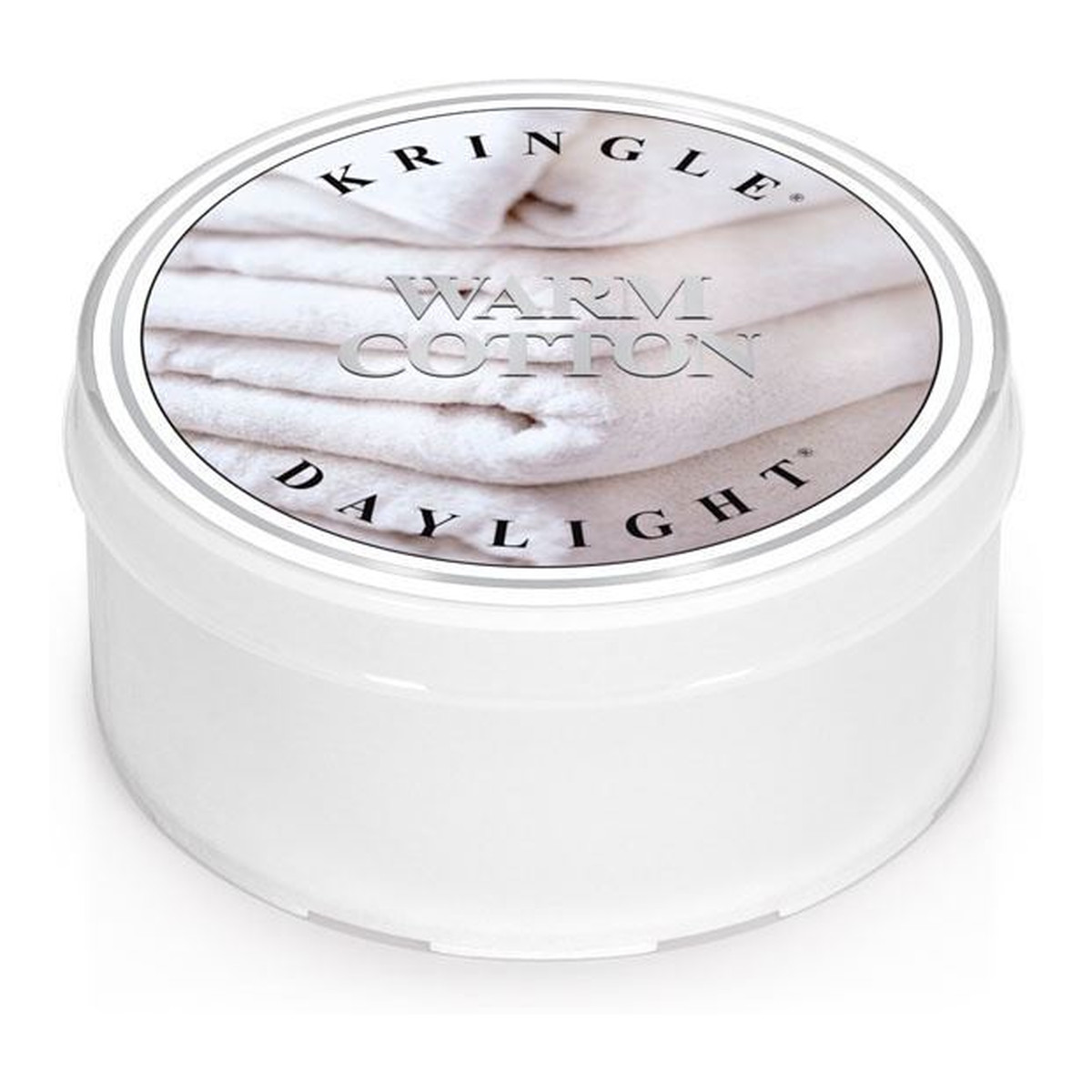 Kringle Candle Coloured Daylight Warm Cotton Świeczka Zapachowa Ciepła Bawełna 52g