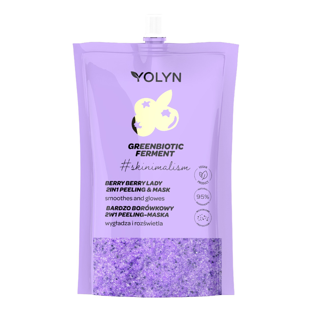 Yolyn Greenbiotic Ferment Bardzo Borówkowy Peeling-maska 2w1 50ml