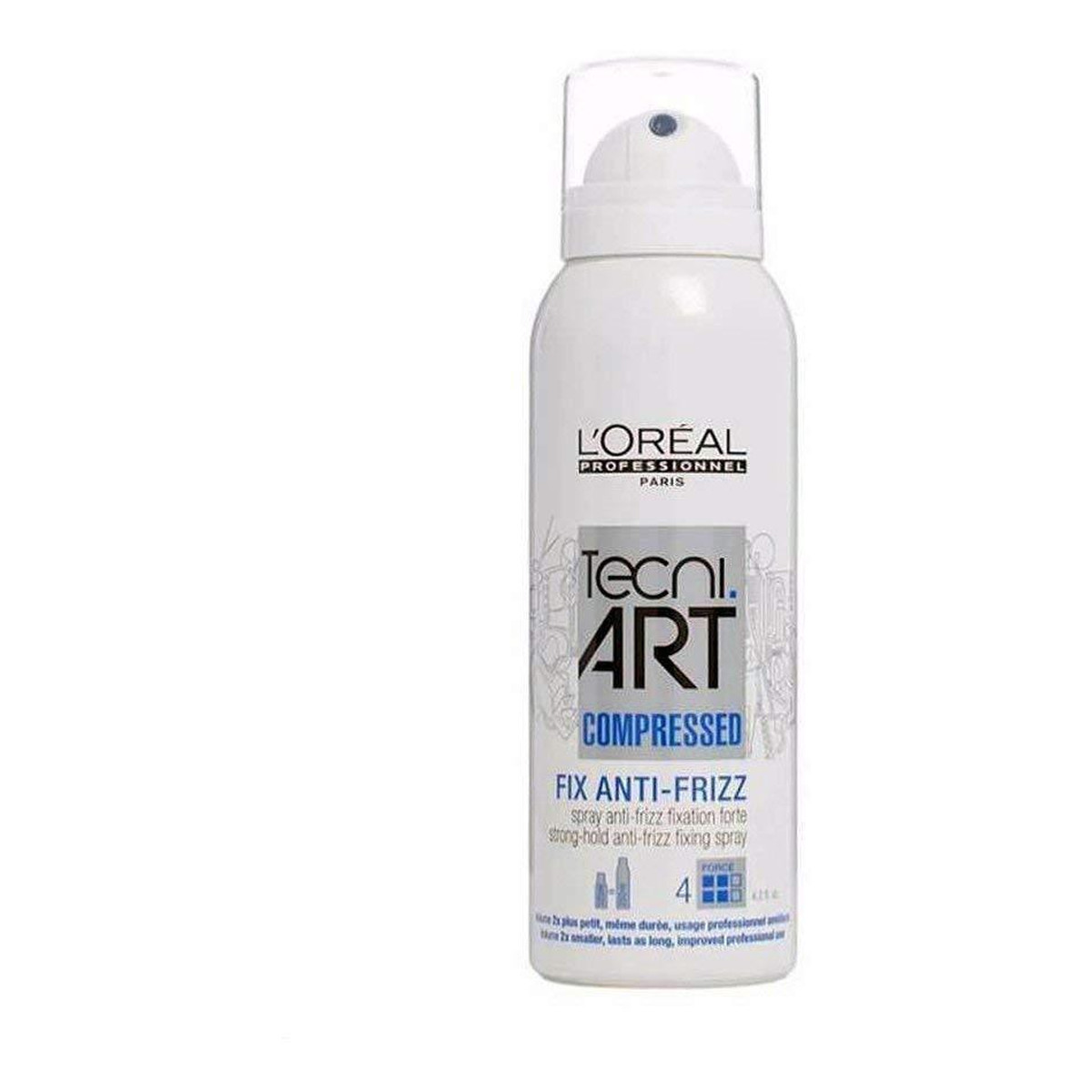 L'Oreal Paris Tecni Art Compressed Anti-Frizz Fixing Spray Lakier do włosów chroniący przed wilgocią 4 Strong-Hold 125ml