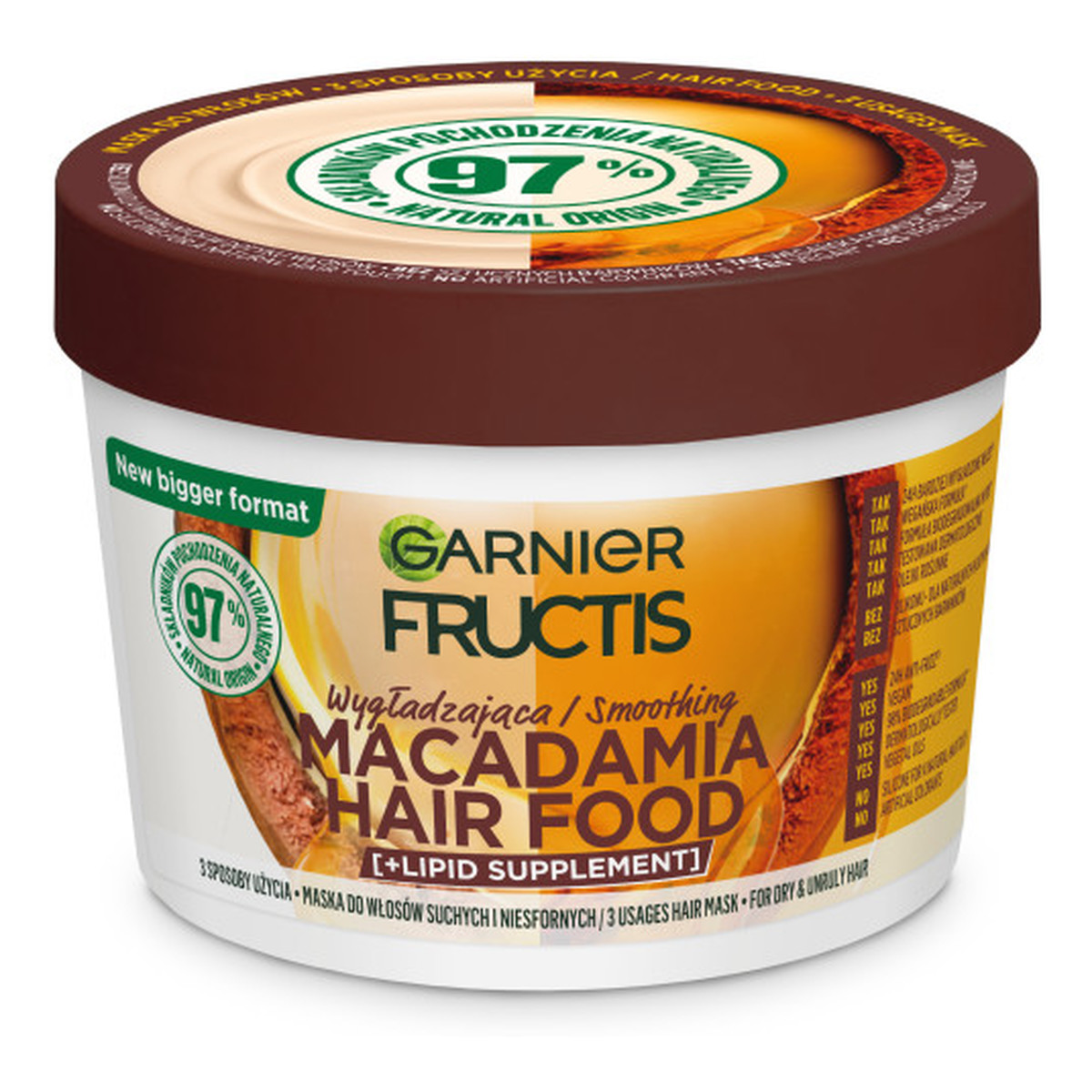 Garnier Fructis Macadamia Hair Food Wygładzająca maska do włosów suchych i niesfornych 400ml