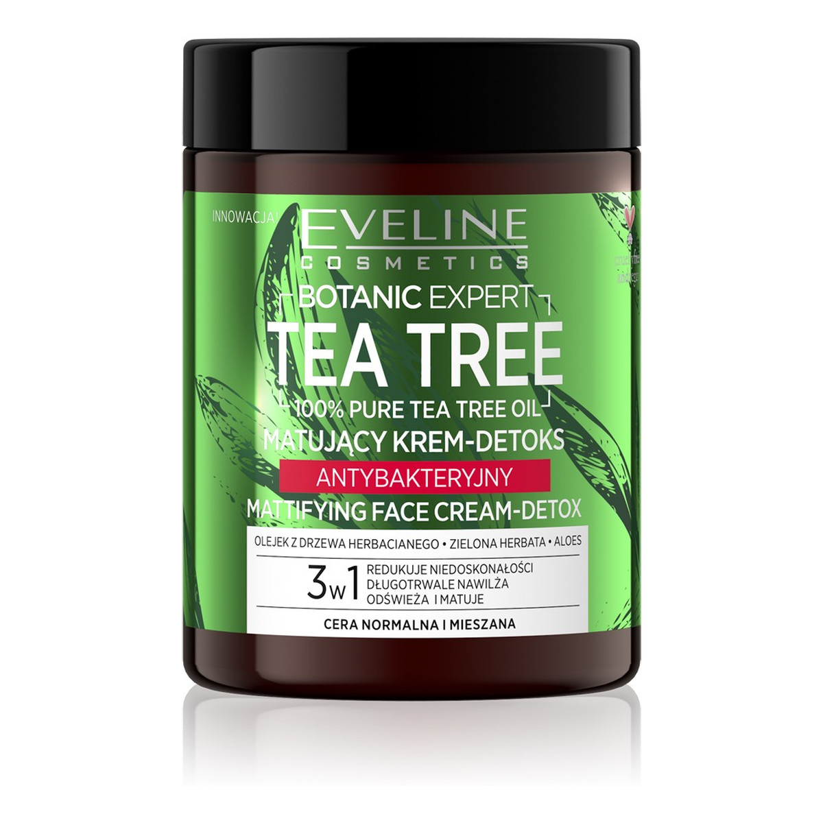 Eveline Botanic Expert Tea Tree Krem-detox matujący antybakteryjny 3w1 100ml