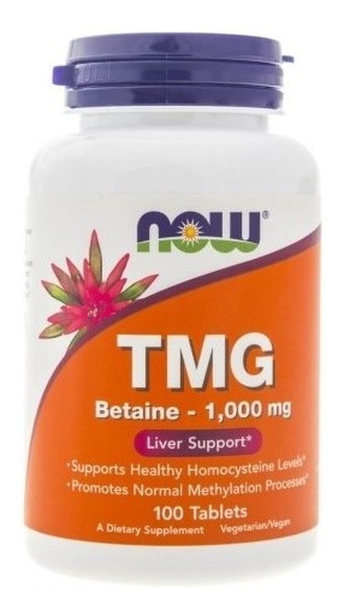 Now_tmg trimethylglycine tmg betaina 1000mg 100 tabletek