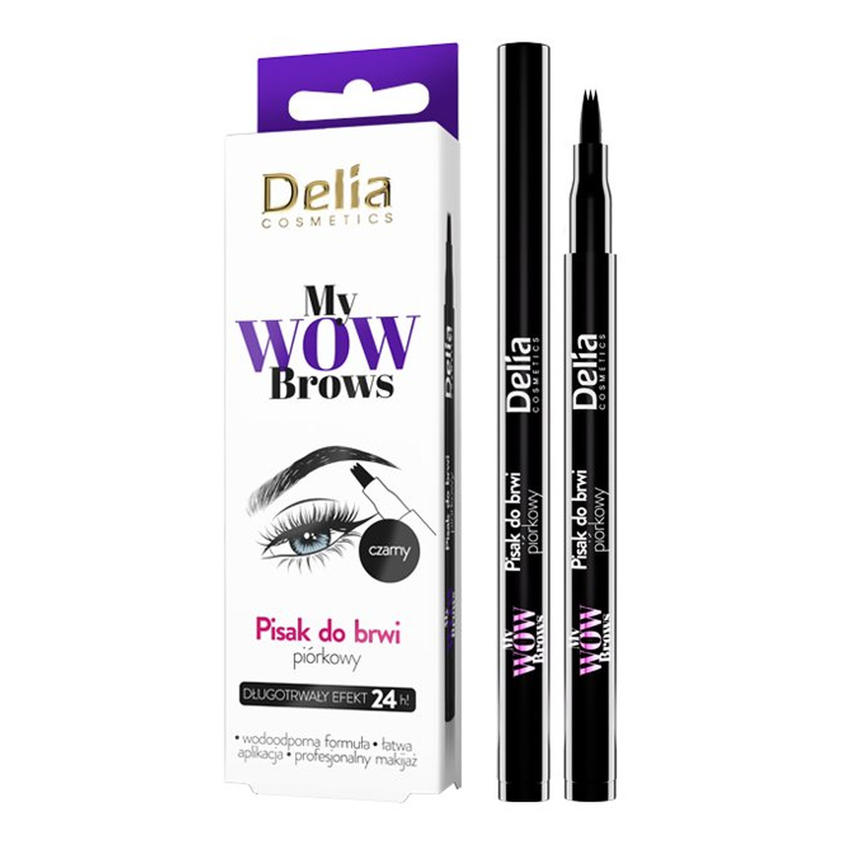 Delia Eyebrow Expert Piórkowy Marker do brwi czarny