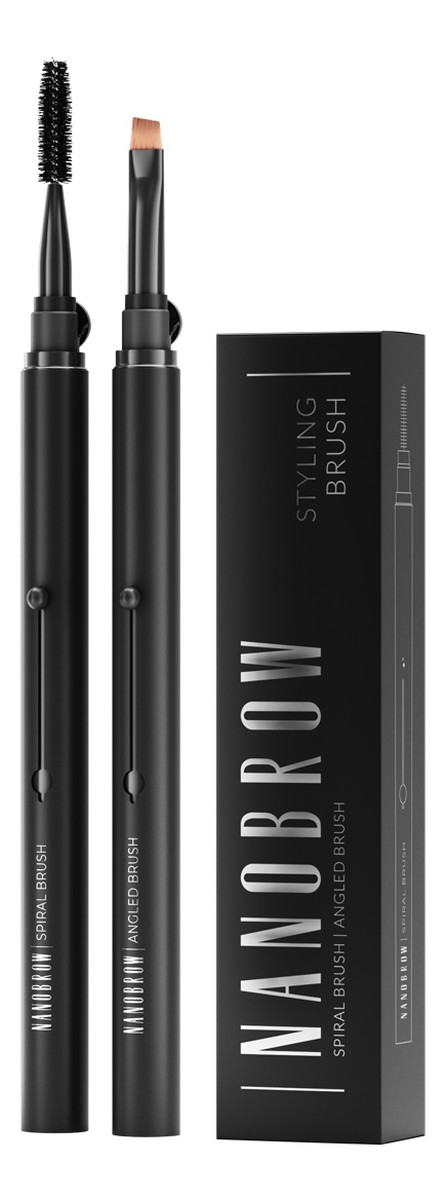 Styling brush wysuwany pędzelek do aplikacji kosmetyków + szczoteczka do czesania i modelowania brwi oraz rzęs