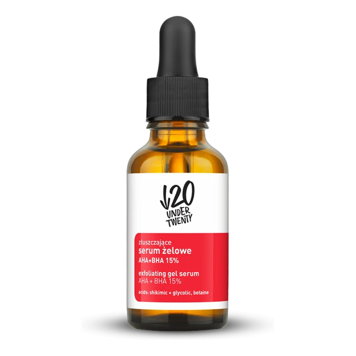 Under Twenty Złuszczające serum żelowe AHA+BHA 15% 30ml