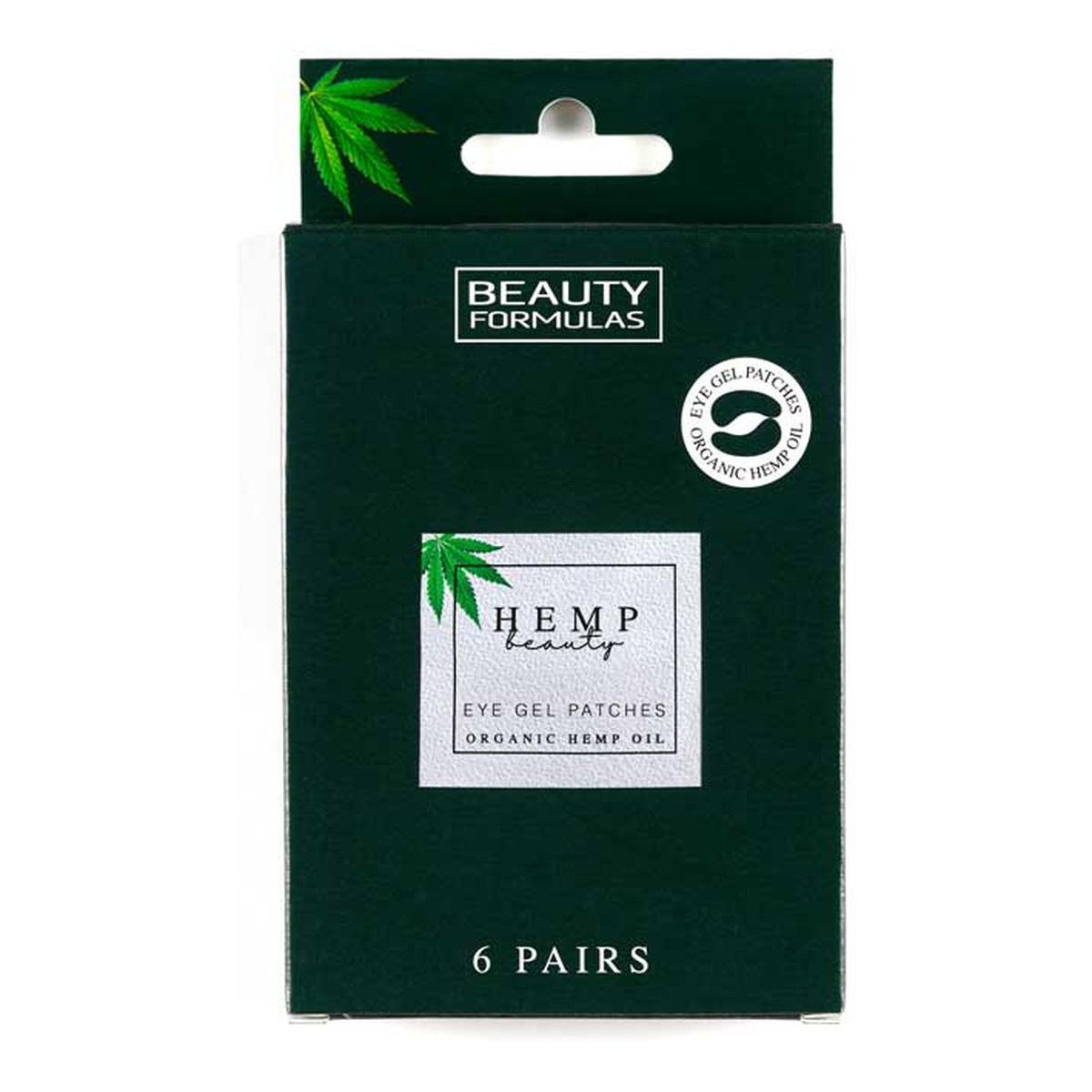 Beauty Formulas Hemp Beauty Eye Gel Patches Żelowe Płatki pod oczy z organicznym olejem konopnym