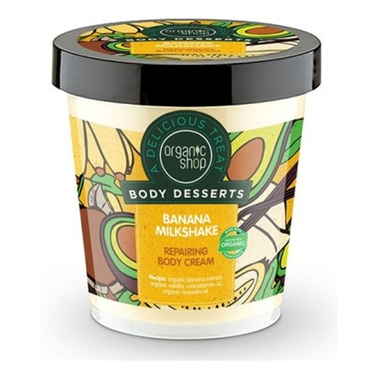 Organic Shop Bananowy Koktail Body Desserts Odbudowujący Krem Do Ciała 450ml