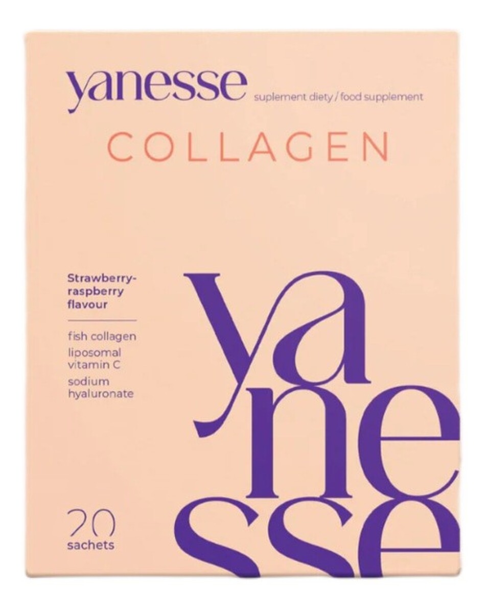 Yanesse collagen suplement diety w proszku o smaku truskawkowo-malinowym 20 saszetek