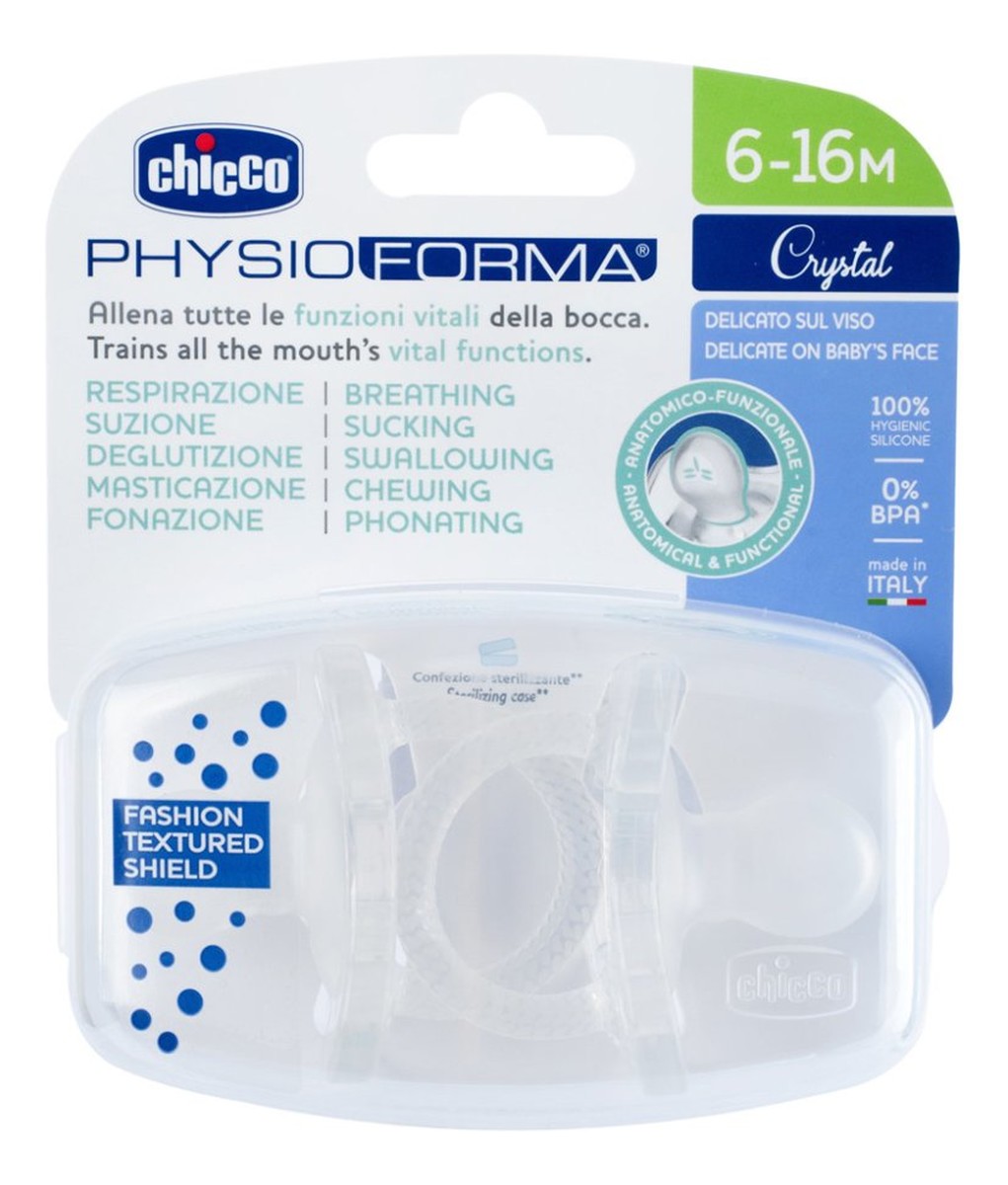 Physioforma crystal silikonowy smoczek uspokajający 6-16m 2szt.