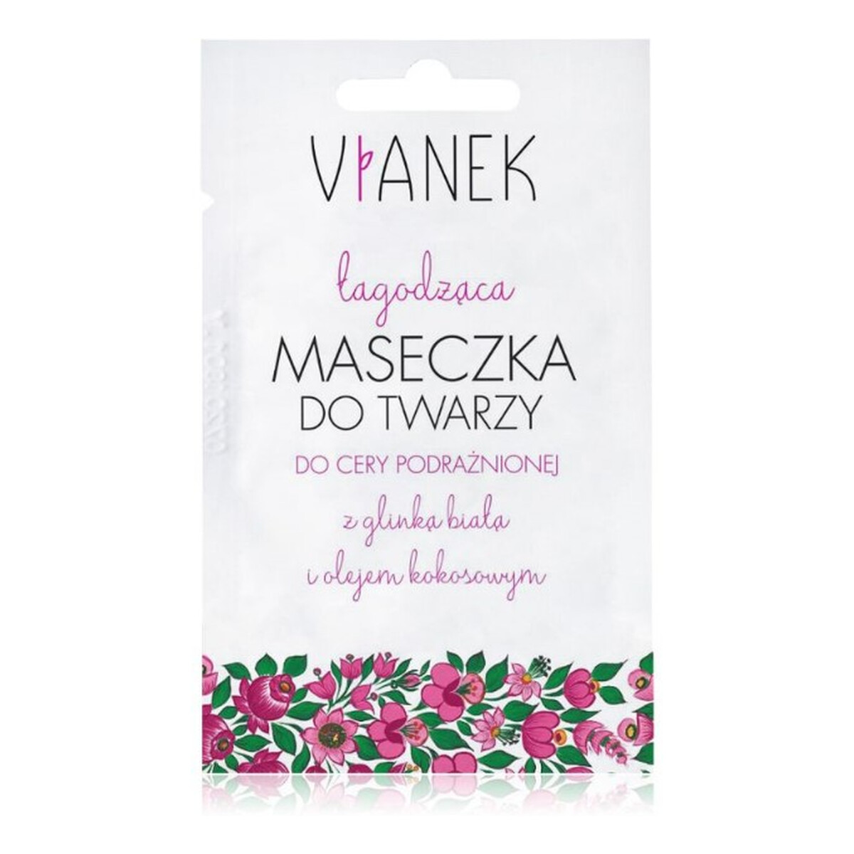 Vianek ŁAGODZĄCA MASECZKA DO TWARZY z glinką białą i olejem kokosowym 10g