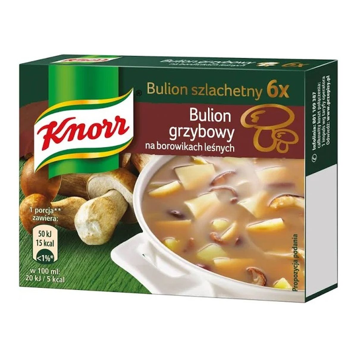 Knorr Bulion Szlachetny grzybowy na borowikach leśnych 6szt. 60g