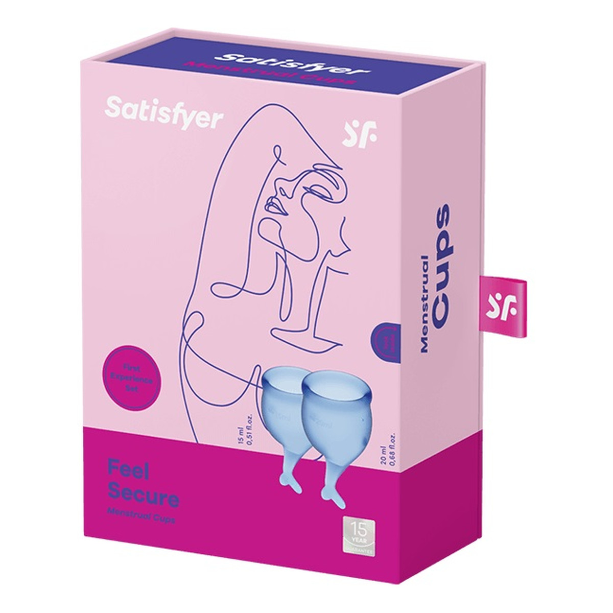 Satisfyer Feel Secure Menstrual Cup Zestaw kubeczków menstruacyjnych 15ml + 20ml dark blue