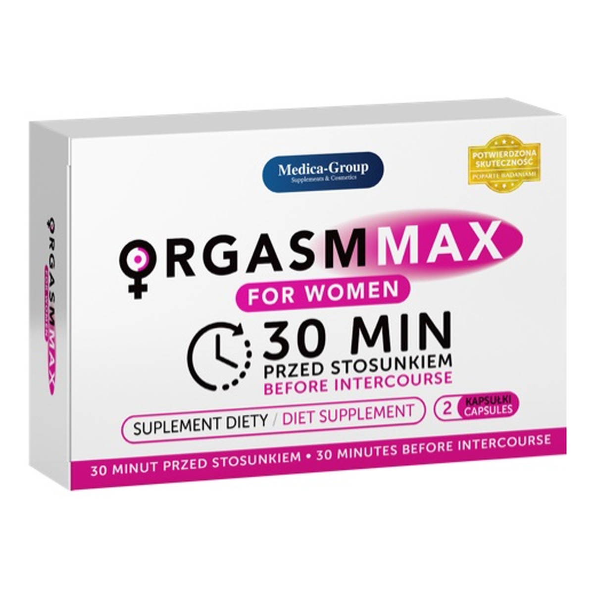 Medica-Group Orgasm max for women suplement diety na wywołanie podniecenia i orgazmu 2 kapsułki