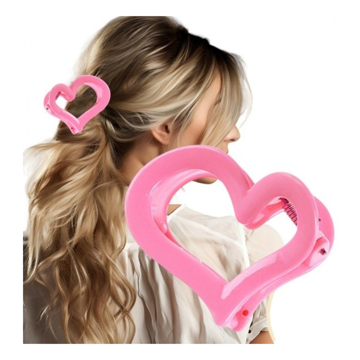 Ecarla Spinka Do Włosów XL Serce 6,5x6cm Fuksja SP364FU 27g