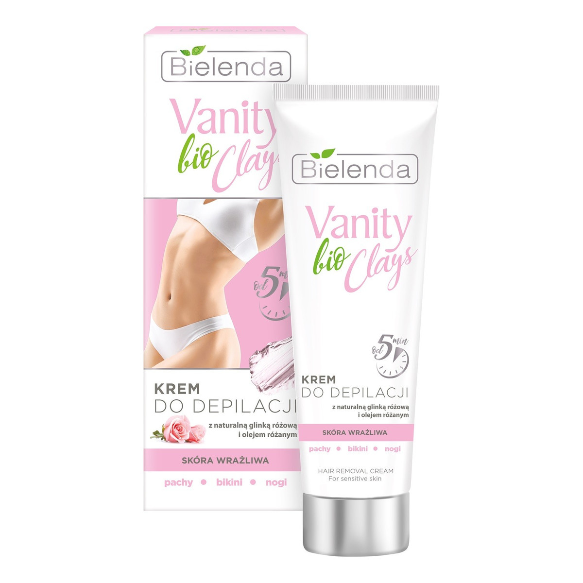 Bielenda Vanity Bio Clay Krem Do Depilacji Z Naturalną Glinką Różową I Olejkiem Różanym Skóra Wrażliwa 100ml