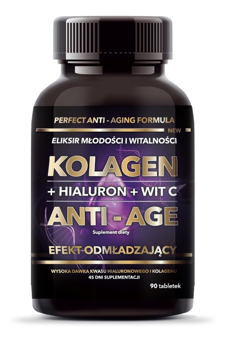 Kolagen + hialuron + witamina c anti-age suplement diety 90 tabletek