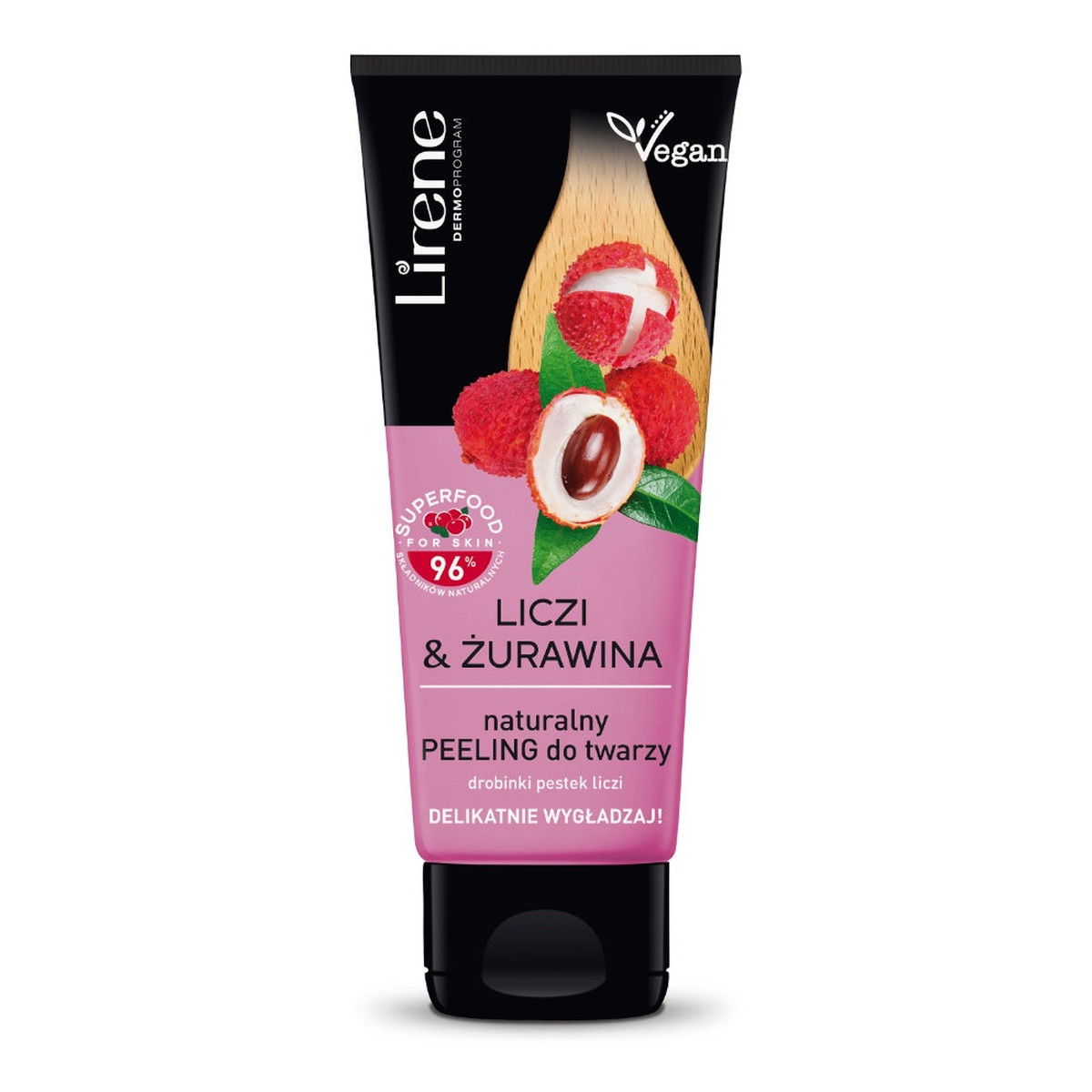Lirene Superfood Naturalny peeling do twarzy Liczi & Żurawina 75ml