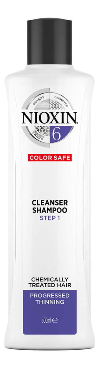 System 6 cleanser shampoo oczyszczający szampon do włosów po zabiegach chemicznych znacznie przerzedzonych