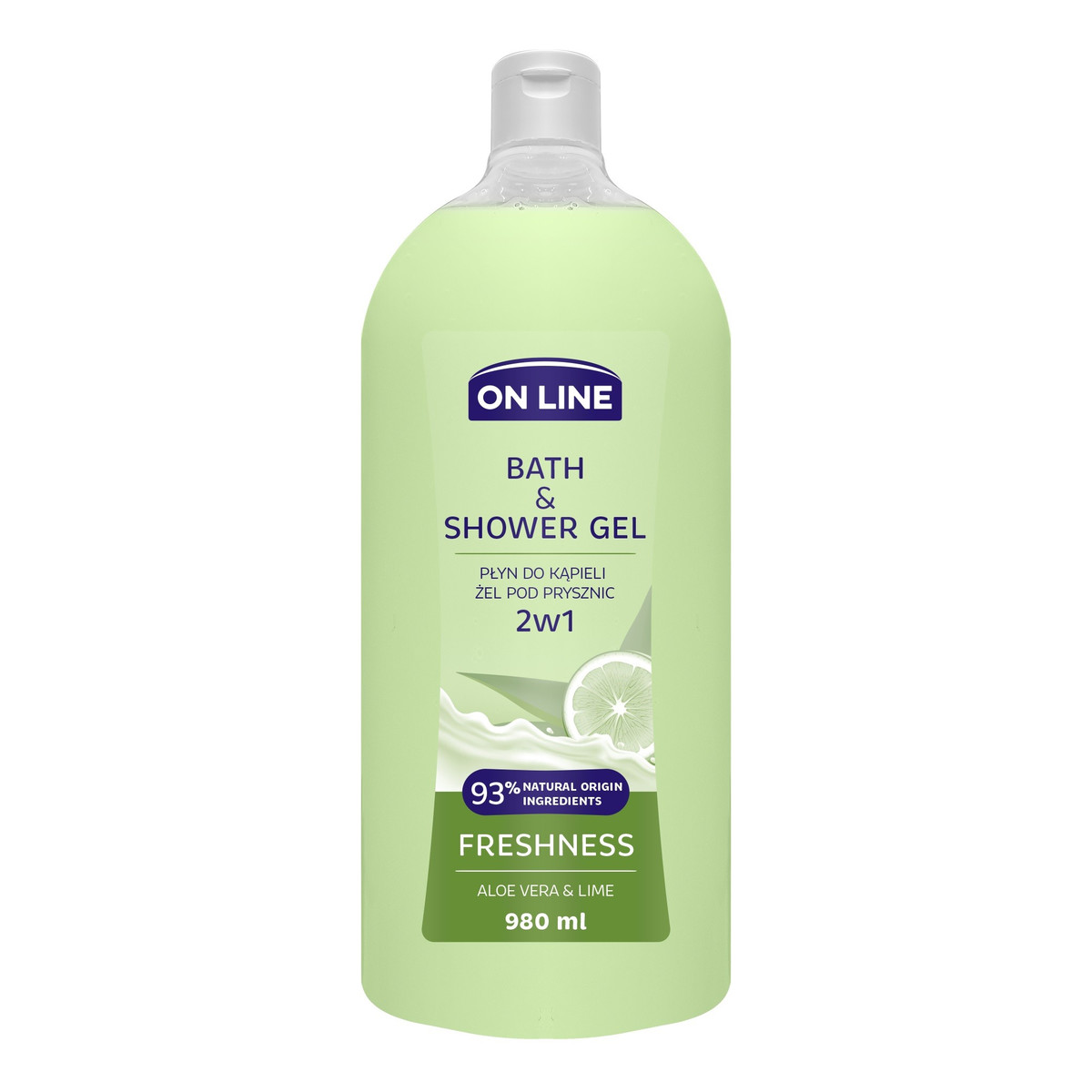 On Line Żel i płyn do kąpieli 2w1 Freshness 980ml