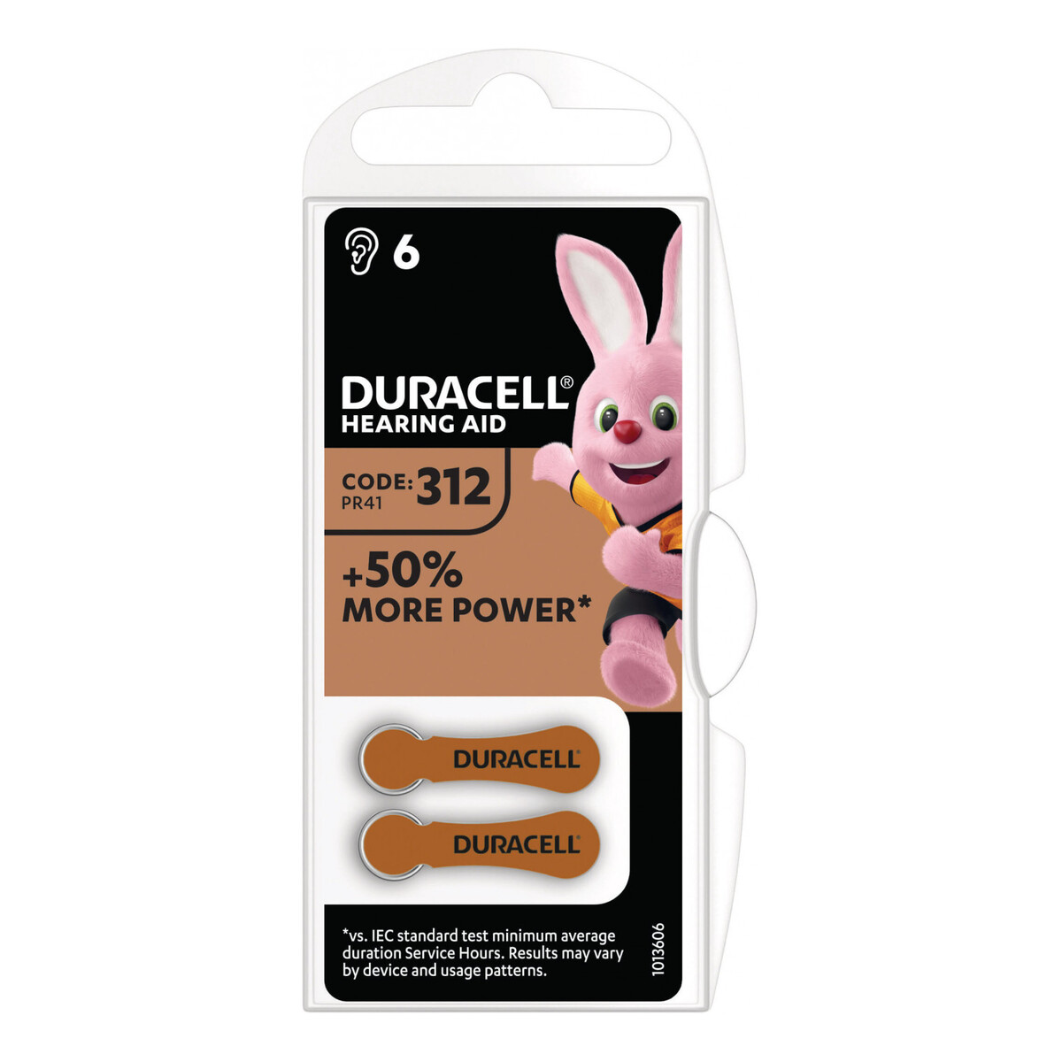 Duracell Bateria do aparatów słuchowych Hearing Aid Extra Life 312 PR41 (6)