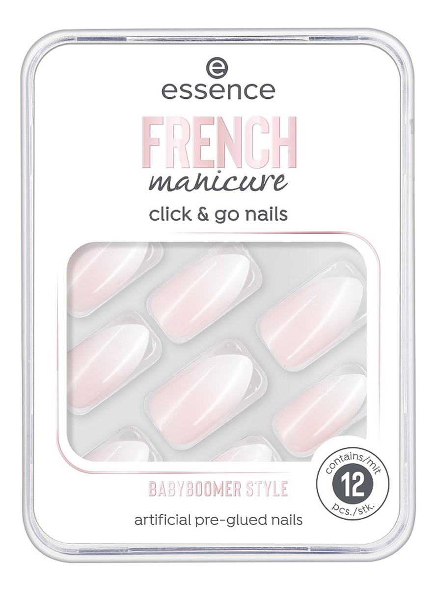French manicure click & go nails sztuczne paznokcie 02 babyboomer style 12szt
