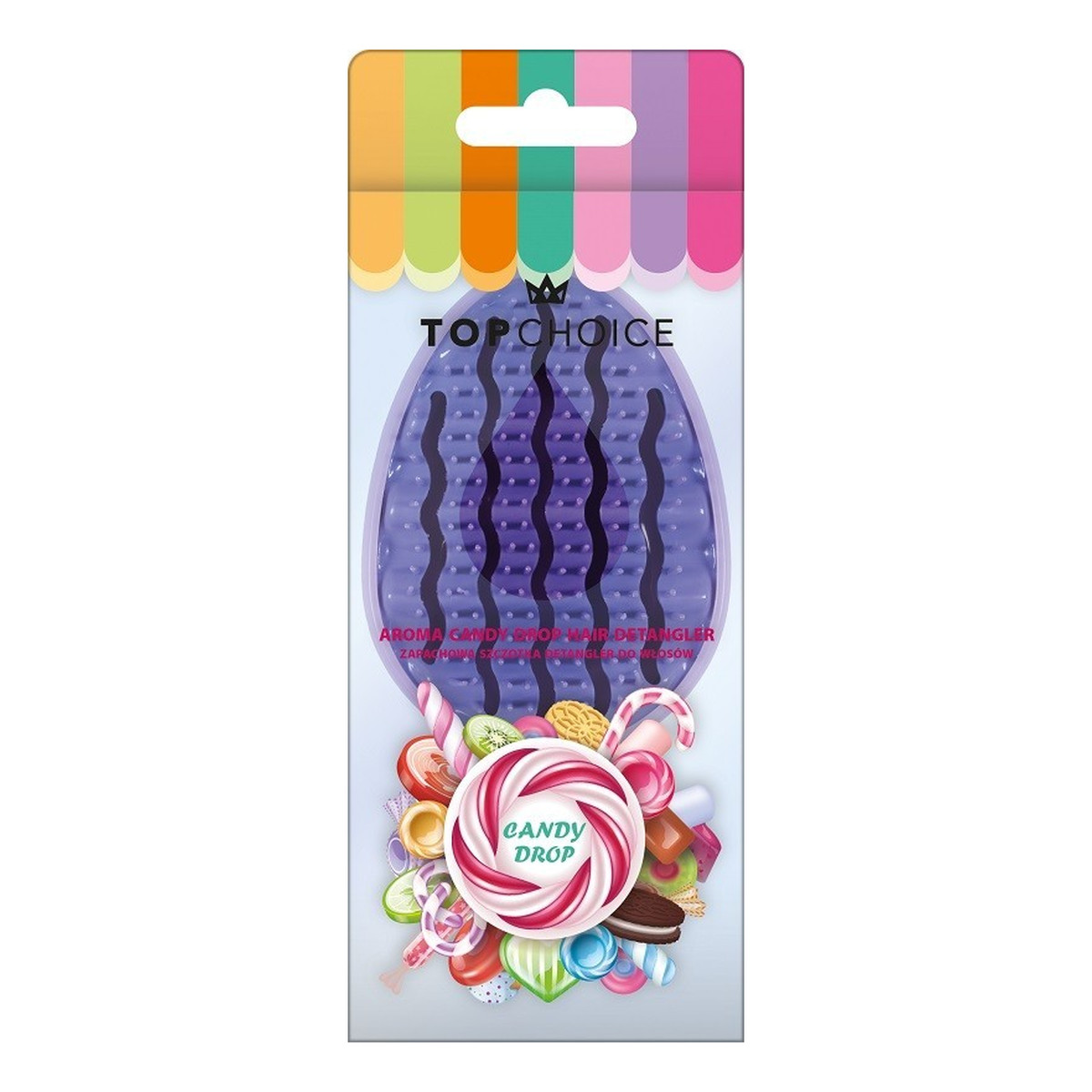 Top Choice Zapachowa Szczotka do włosów Detangler - mini- dla dzieci (64395) - mix kolorów 1szt