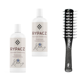 Rypacz - szampon chelatujący proteinowo-humektantowy 2x250ml + Xhair Szczotka dwustronna