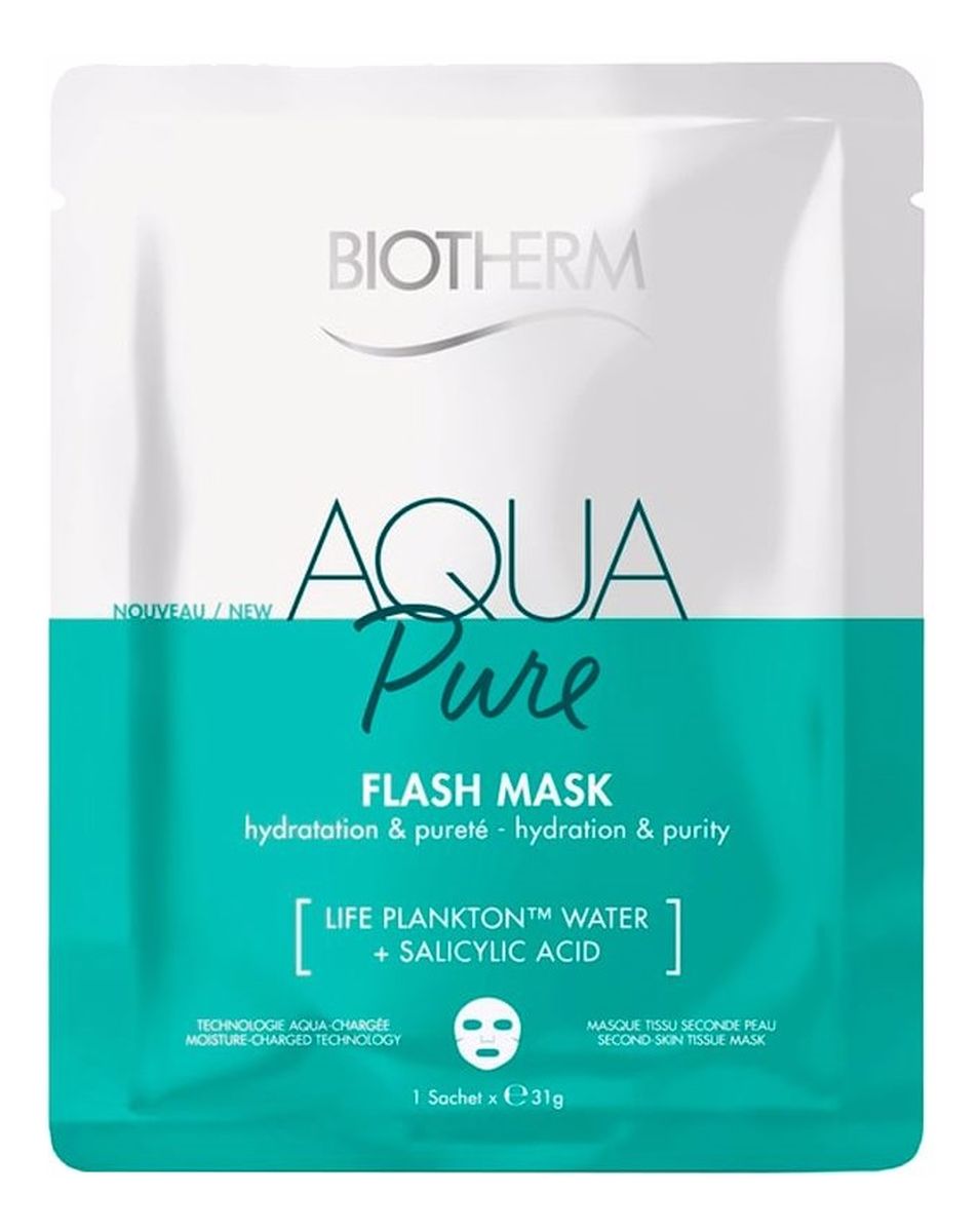 Aqua pure flash mask oczyszczająca maseczka w płachcie do twarzy