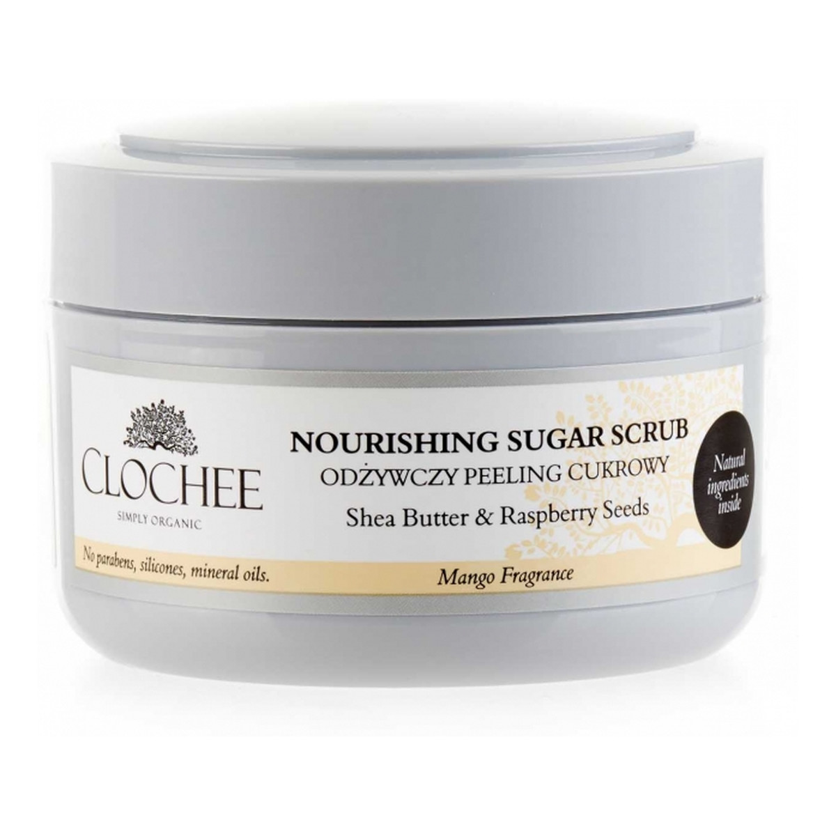 Clochee Odżywczy peeling cukrowy do ciała o zapachu mango i masła shea 250ml
