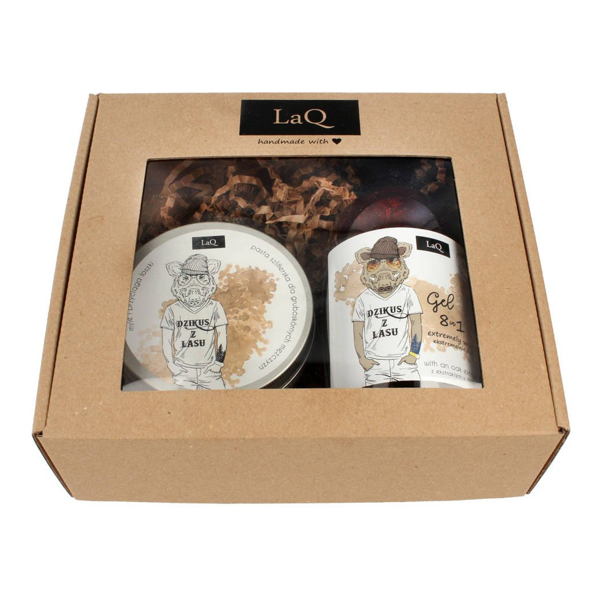 Laq Zestaw prezentowy dla mężczyzn Dzikus z Lasu (pasta 200ml+żel pod prysznic 8w1 500ml)