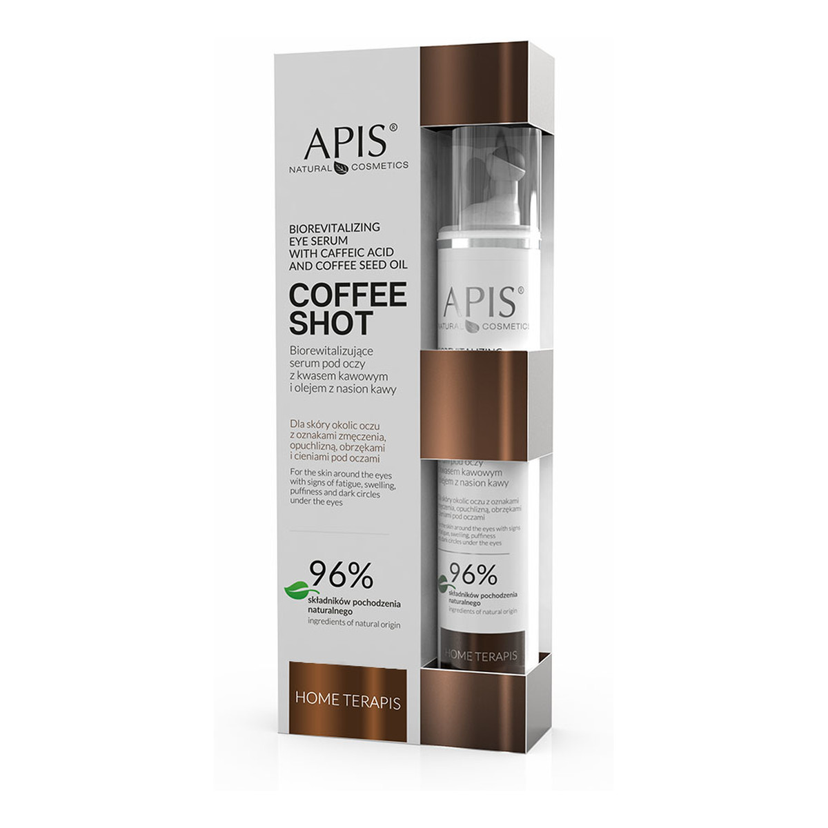 Apis Home Terapis Coffee Shot Biorewitalizujące serum pod oczy z kwasem kawowym i olejem nasion kawy 10ml