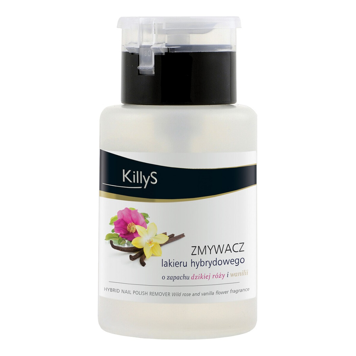 KillyS zmywacz lakieru hybrydowego pompka Dzika Róża & Wanilia 150ml