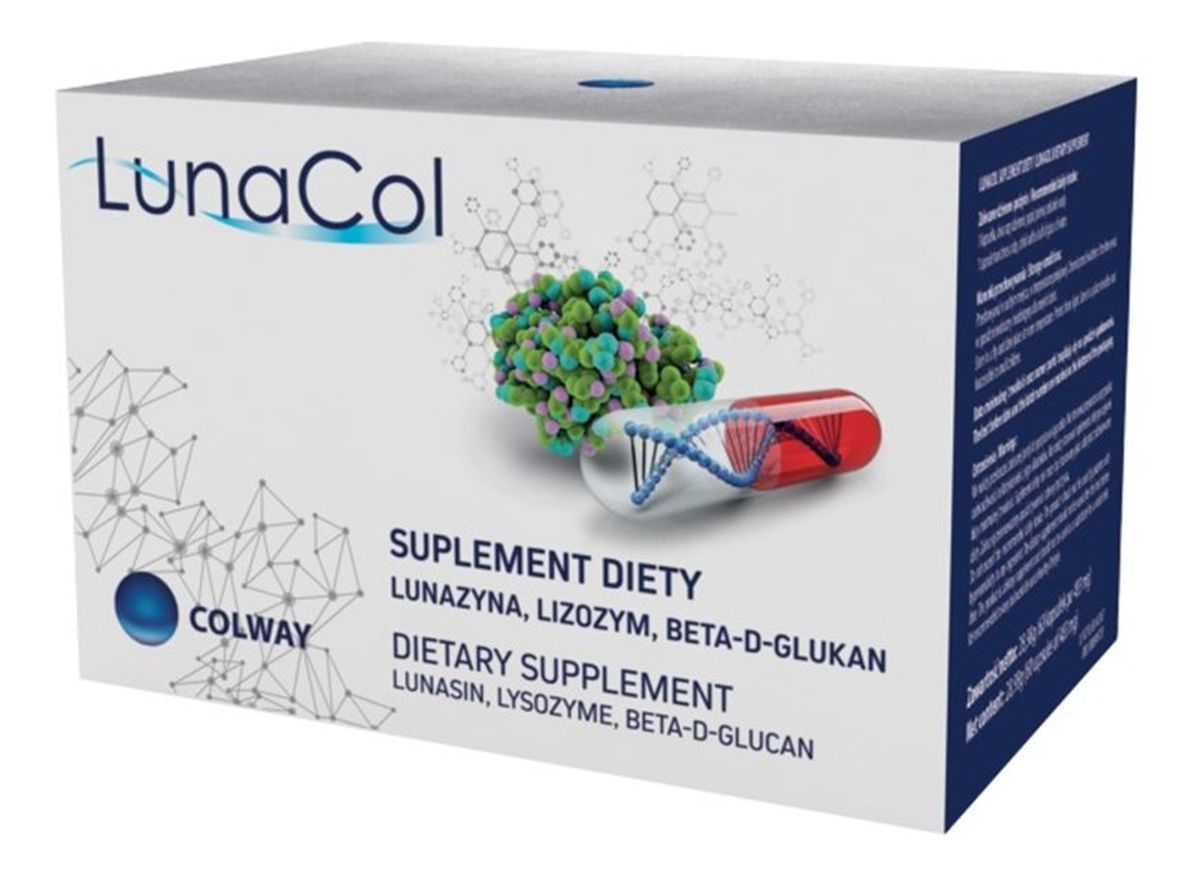 LunaCol Dietary Supplement suplement diety z lunazyną i lizozymem 60 kapsułek