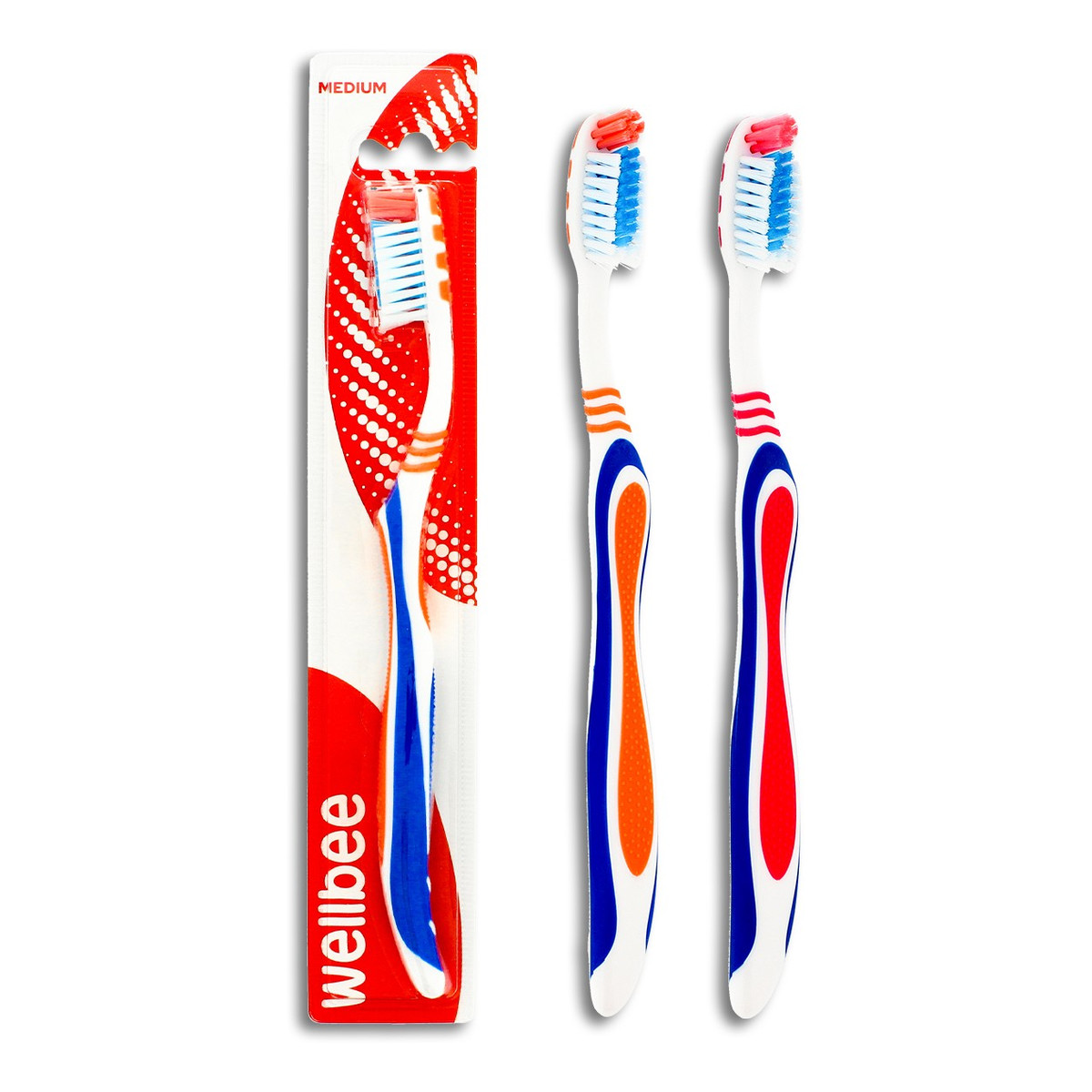 Wellbee Szczoteczka do zębów Medium - mix kolorów