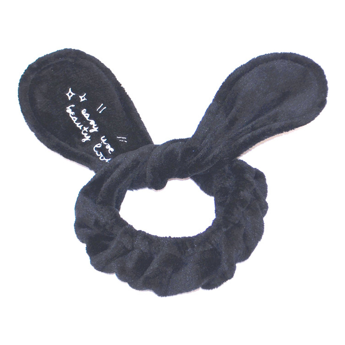 Dr. Mola Bunny Ears pluszowa opaska kosmetyczna królicze uszy Czarna