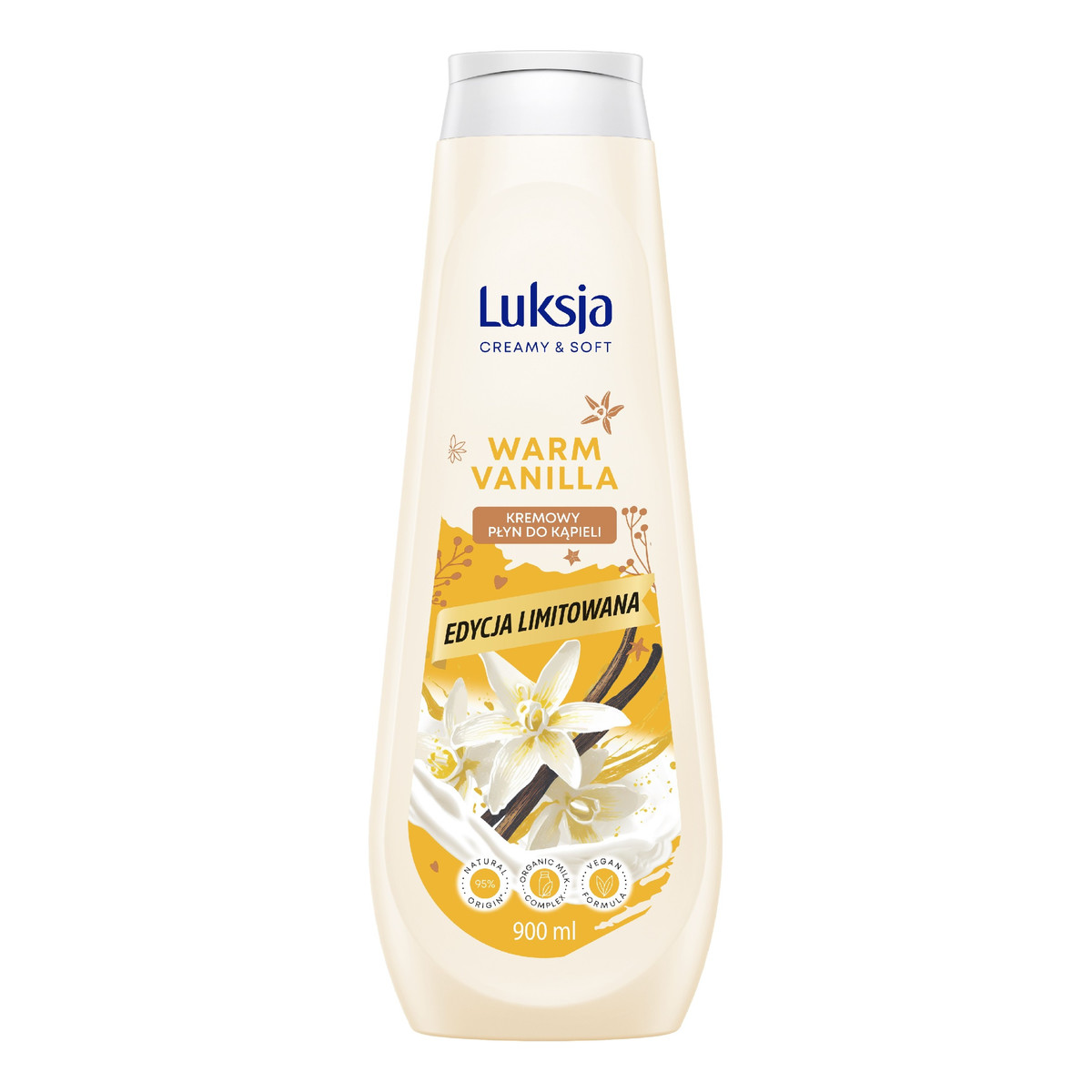 Sarantis LUKSJA Creamy & Soft Kremowy płyn do kąpieli-warm vanilla 900ml