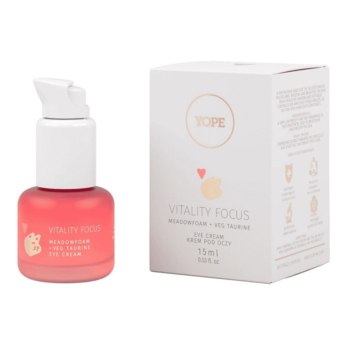 Yope Vitality Focus Krem pod oczy piana łąkowa + wege tauryna